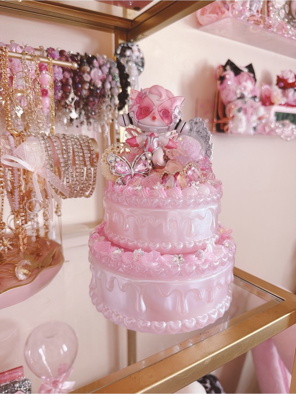 Skull Panda Pink Decoden Resin Cake Box